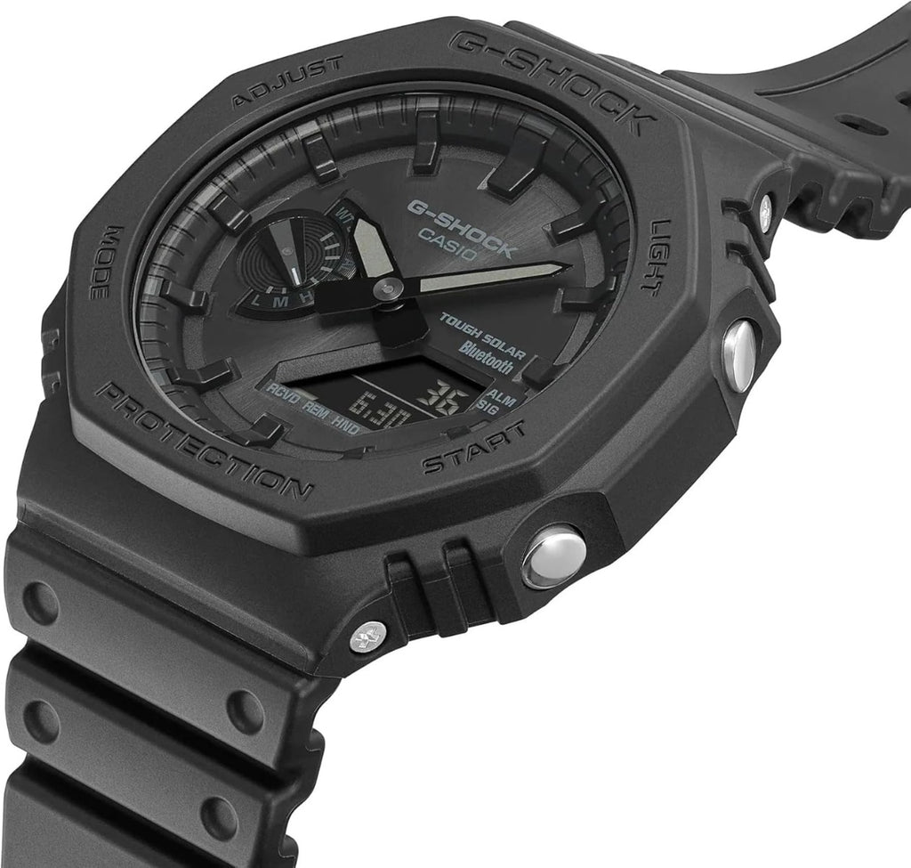 Casio G-Shock Gwylio Analog-Ddigidol i Ddynion gyda Deial Du a Strap Du GA-B2100-1A1ER