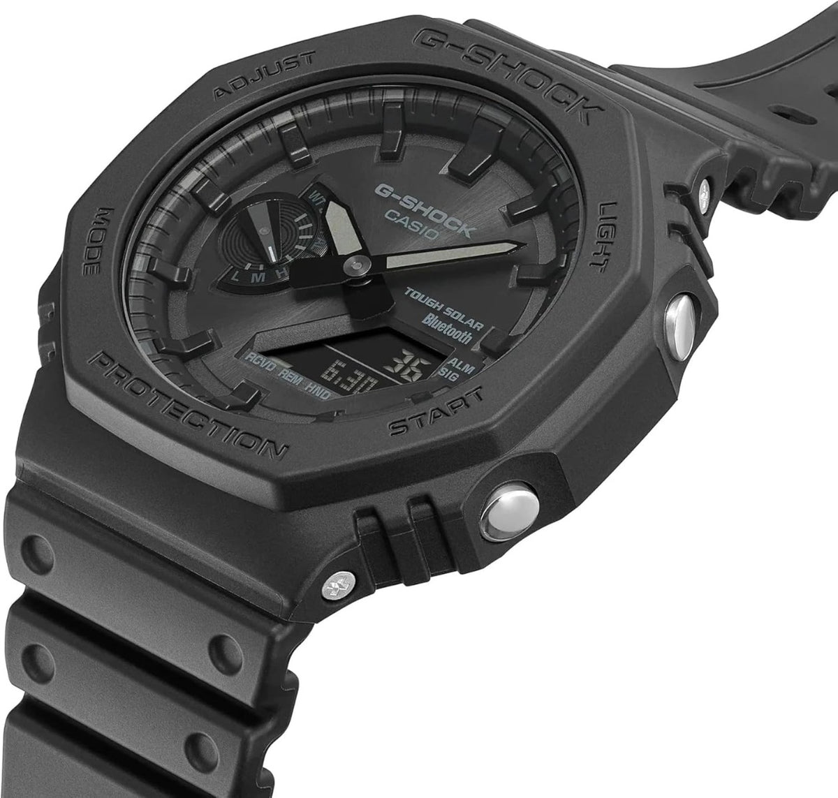 Casio G-Shock Gwylio Analog-Ddigidol i Ddynion gyda Deial Du a Strap Du GA-B2100-1A1ER
