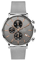 Accurist Mens Analogue Quartz Watch With Grey Dial And Silver Milanese Strap 7187