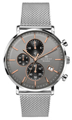Accurist Mens Analogue Quartz Watch With Grey Dial And Silver Milanese Strap 7187