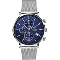 Gwylio Chronograph Accurist i Ddynion gyda Deial Glas a Strap Dur Di-staen 7188