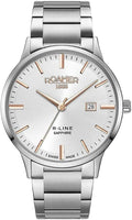 Roamer R-Line Mens Watch with Silver Dial and Stainless Steel Bracelet 718833 41 15 70