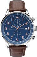 Accurist Mens Watch with Blue Dial and Brown Leather Strap 7196