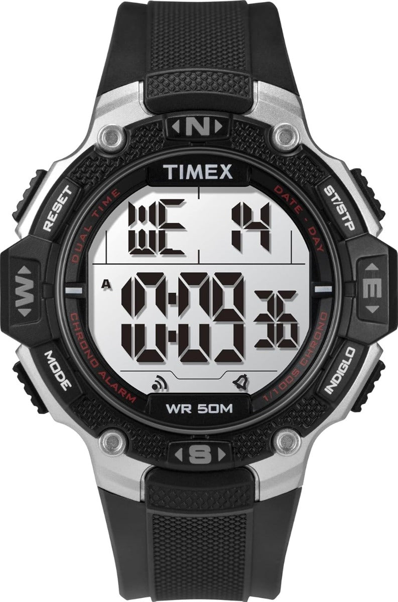 Orolog digidol Timex i Ddynion gyda strap resin du TW5M41200