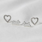 Radley Ladies Sterling Silver Twin pack Jumping Dog and Heart Earrings RYJ1237-CARD