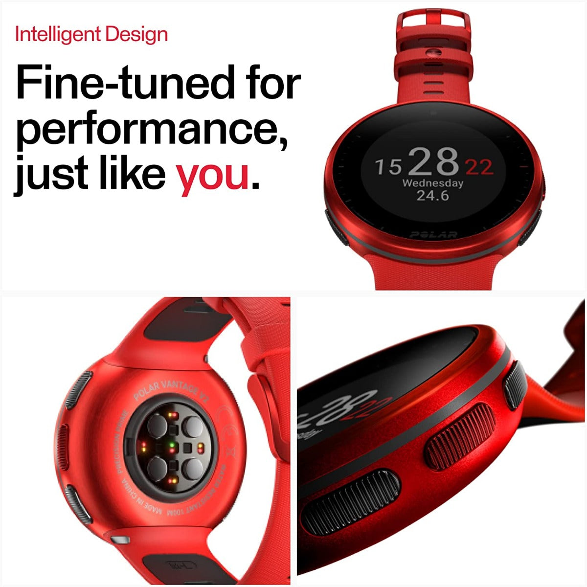 Polar Vantage V2 Premium Multisport Watch with H10 Heart Rate Monitor Red 900100189