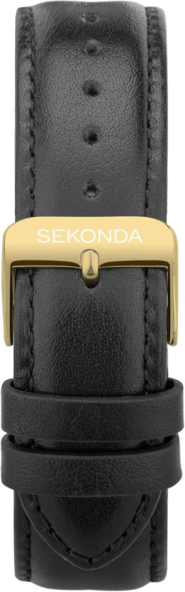 Sekonda Mens Easy Reader Watch with White Dial and Black Leather Strap 30130