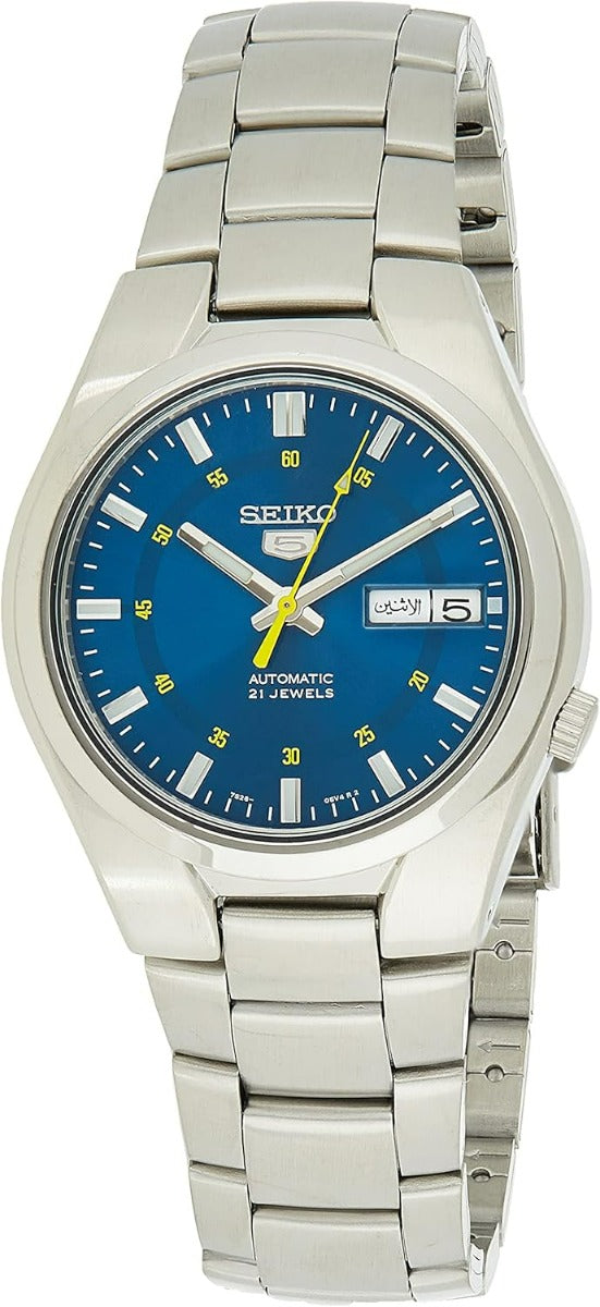 Seiko Men's Automatic Watch with Blue Dial and Stainless Steel Bracelet SNK615K1