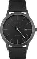 Sekonda Mens Watch with Black Dial and Black Leather Strap 30134