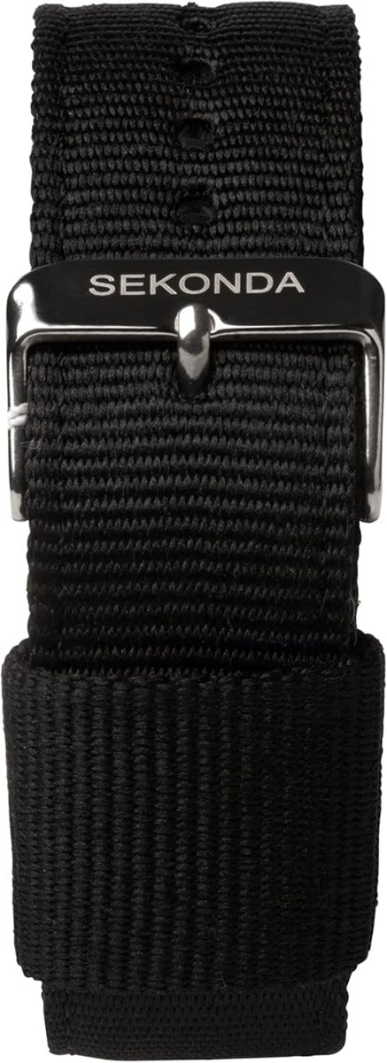 Sekonda Mens Watch with Black Dial and Black Canvas Strap 1992