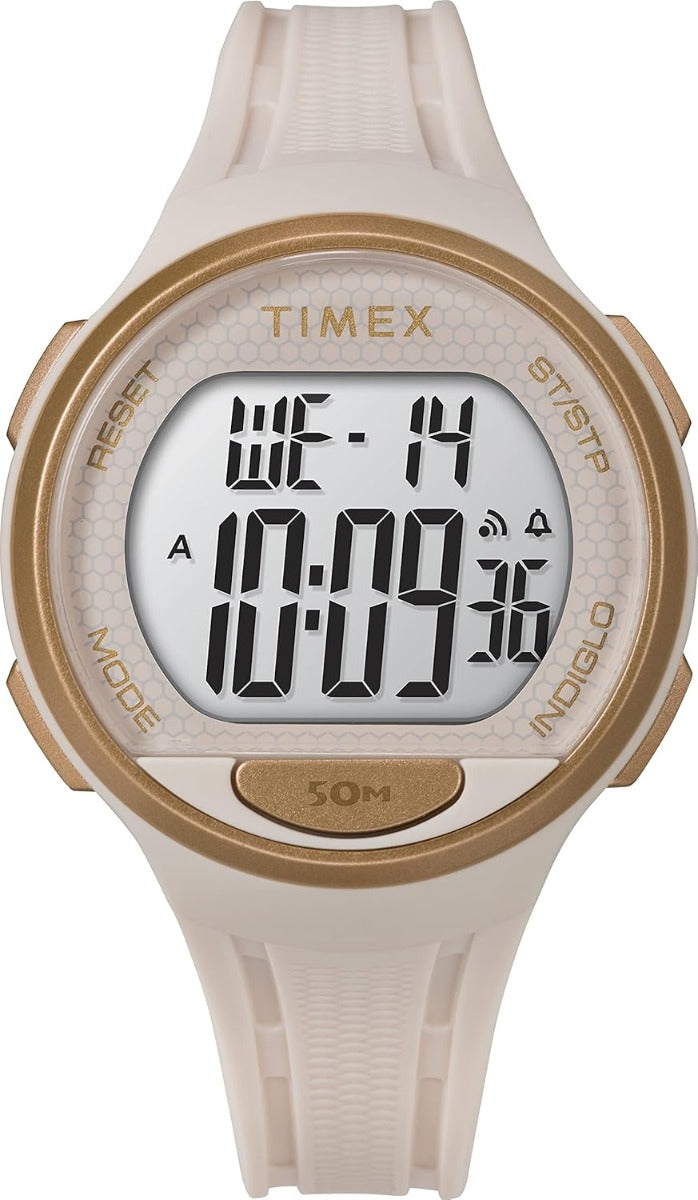 Clocwaith Digidol i Ferched Timex gyda Strap Silicon Llwydfelyn TW5M423009