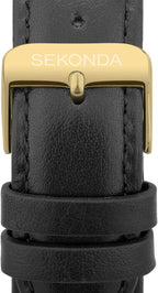 Sekonda Mens Easy Reader Watch with White Dial and Black Leather Strap 30130