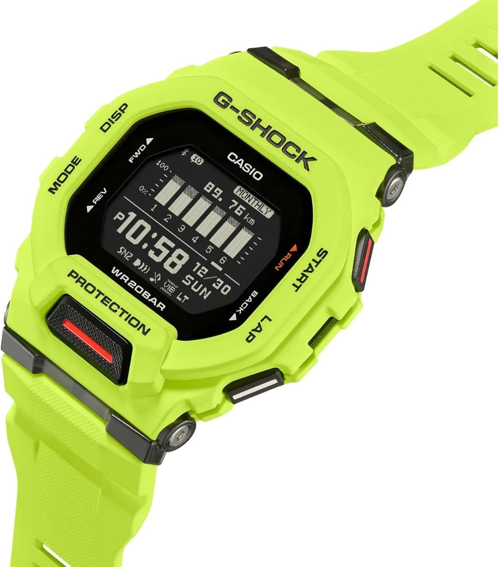 Casio G-Shock Mens Analogue-Digital Watch with Black Dial and Lime Green Strap GBD-200-9ER