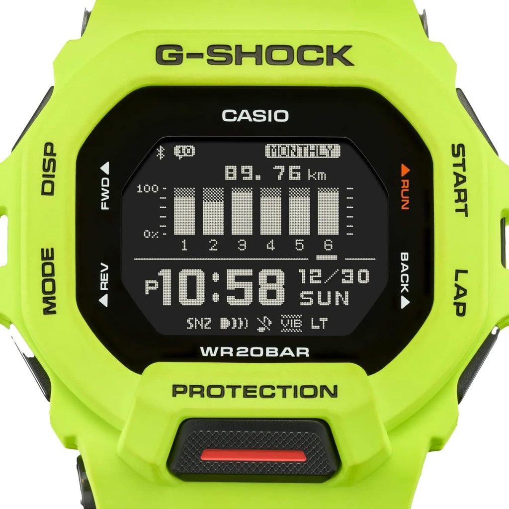 Casio G-Shock Mens Analogue-Digital Watch with Black Dial and Lime Green Strap GBD-200-9ER