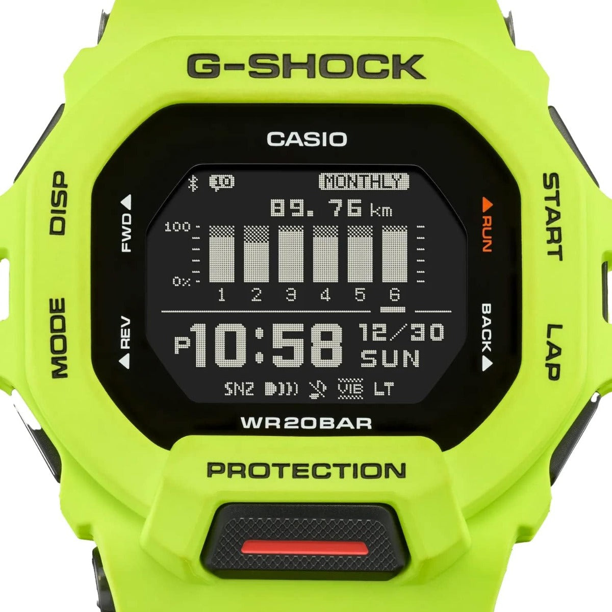 Casio G-Shock Mens Analogue-Digital Watch with Black Dial and Lime Green Strap GBD-200-9ER