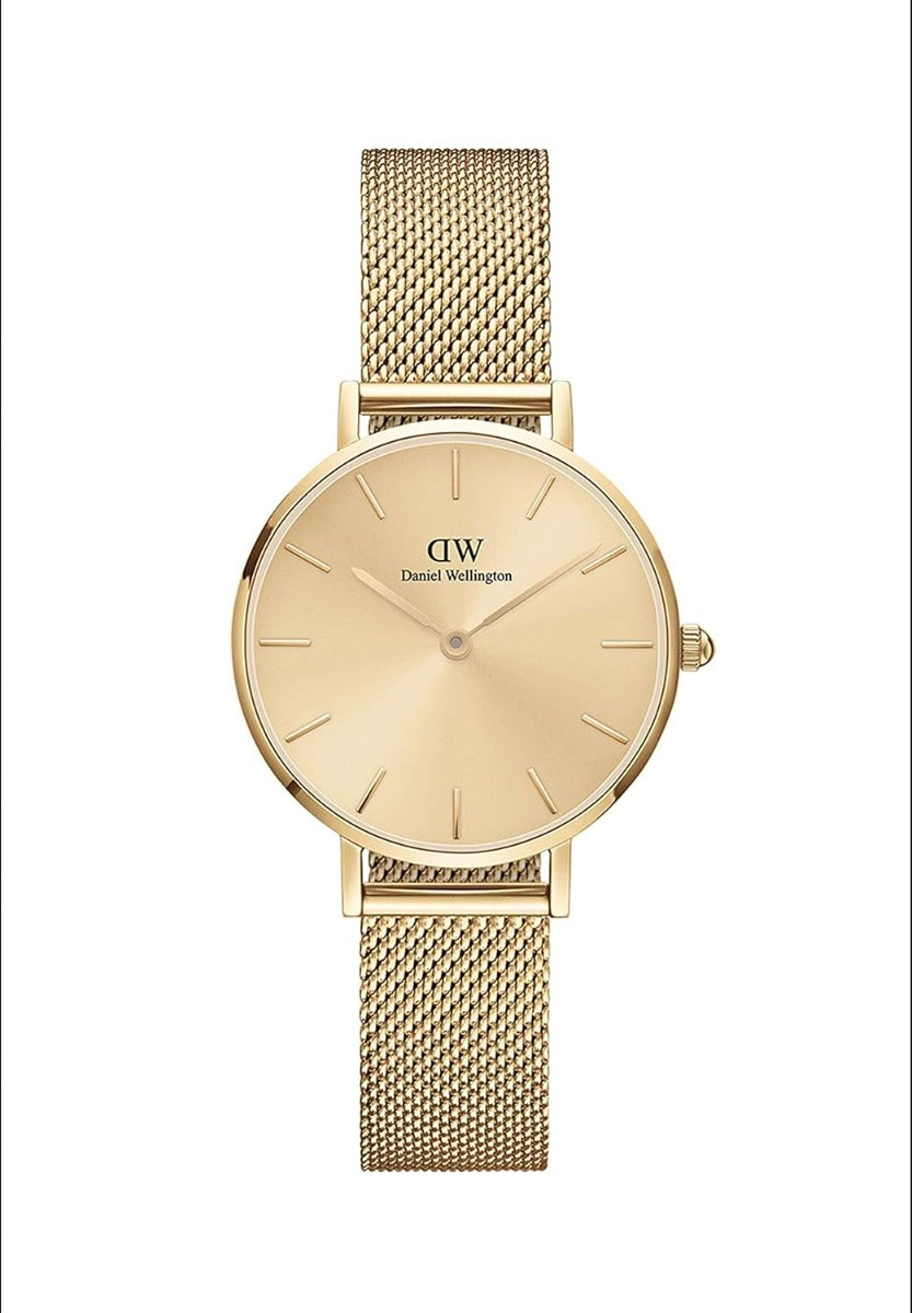 Daniel Wellington Ladies Watch with Gold Dial and Gold Milanese Strap DW00100473