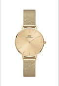 Daniel Wellington Ladies Watch with Gold Dial and Gold Milanese Strap DW00100473
