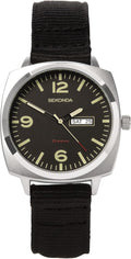 Sekonda Mens Watch with Black Dial and Black Canvas Strap 1992