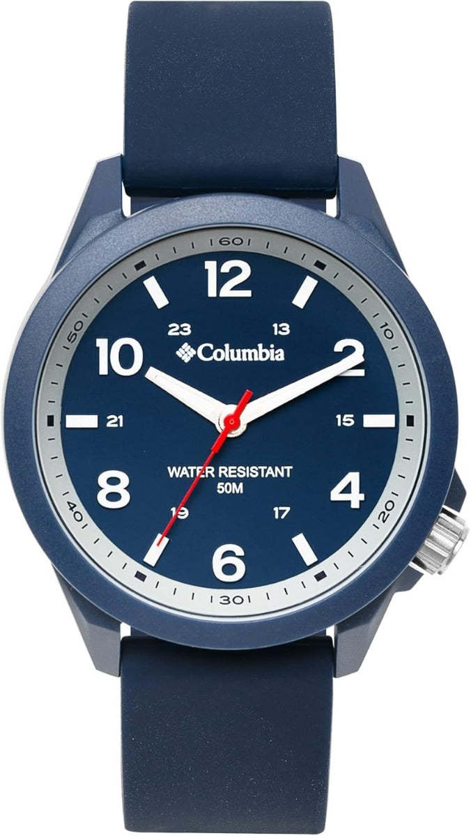 Clocwaith Dynion Columbia gyda Deial Glas a Strap Resin Glas CSS10-116