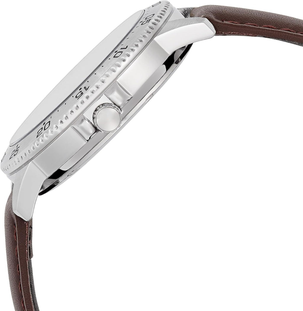 Lorus Men's Solar Watch with Blue Dial and Brown Strap RX349AX9