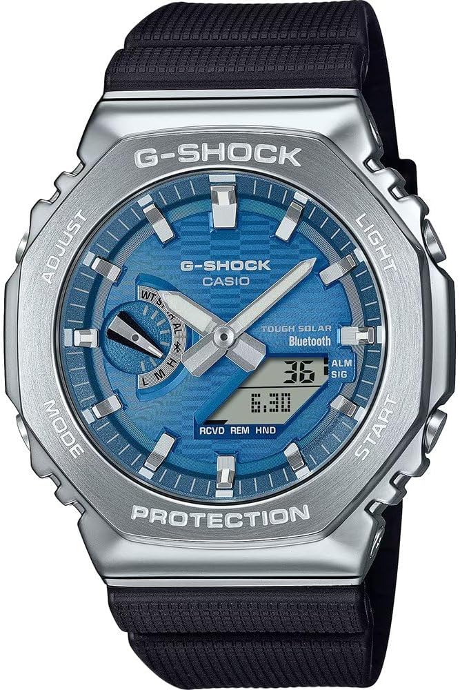 Casio G-Shock Mens Analogue-Digital Watch with Blue Dial and Black Strap GBM-2100A-2BER