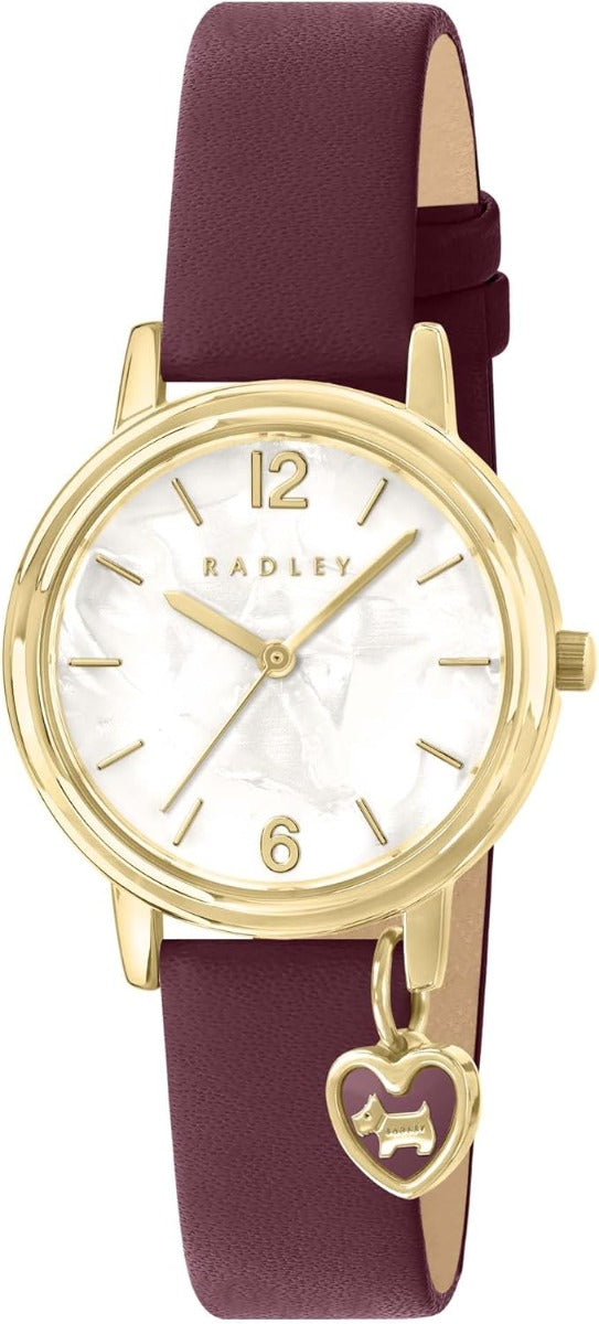 RADLEY Ladies Watch with Mother Of Pearl Dial and Red Leather Strap RY21916A