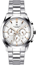 Accurist Mens Chronograph Watch with Silver Dial  Silver Bracelet 7204