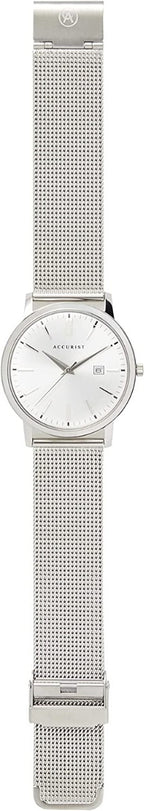 Accurist Mens Classic Watch with Silver Dial and Milanese Strap 7209