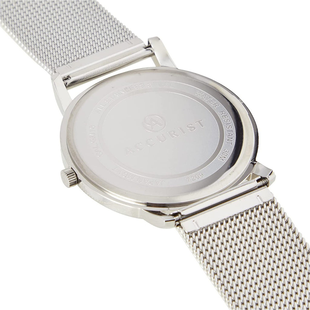 Accurist Mens Classic Watch with Silver Dial and Milanese Strap 7209