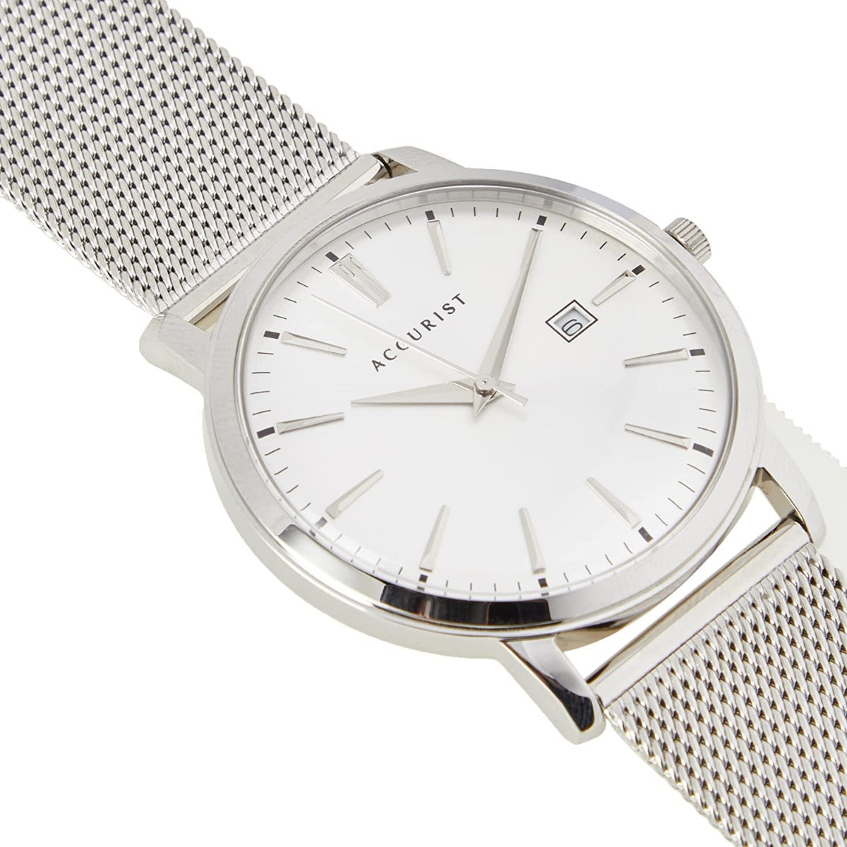 Accurist Mens Classic Watch with Silver Dial and Milanese Strap 7209