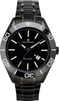 Accurist Gents Analogue Quartz Watch With Black Dial Black Stainless Steel Bracelet And Sapphire Crystal Glass 7223