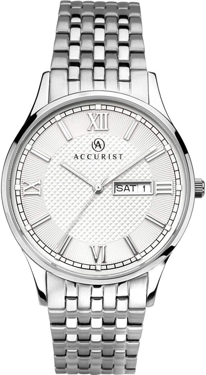 Accurist Signature Mens Watch with Silver Strap and Silver Dial 7246