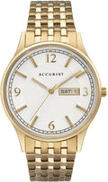 Accurist Signature Mens Watch with White Dial and Gold Plated Bracelet 7248