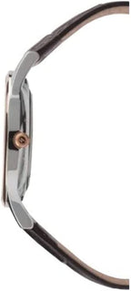 Accurist Mens Watch with Silver Dial and  Black Leather Strap 7249