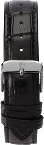 Accurist Mens Watch with Silver Dial and  Black Leather Strap 7249