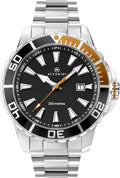 Accurist Mens Divers Watch with Black Dial and Silver Bracelet 7269