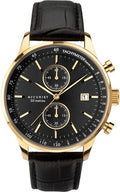 Accurist Mens Chronograph Watch with Black dial and Black Leather Strap 7278