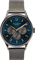 Accurist Mens Watch with Blue Dial and Grey Milanese Strap 7285