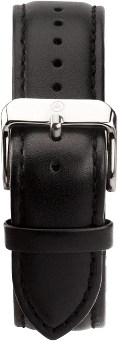 Mens Accurist Watch with White Dial and Black Leather Strap 7287