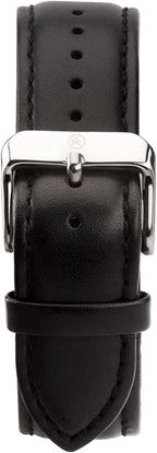 Mens Accurist Watch with White Dial and Black Leather Strap 7287
