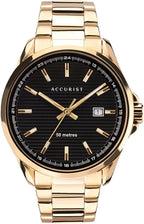 Accurist Men's Watch with Black Dial and Gold Bracelet 7289