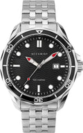 Accurist Mens Watch gyda Deial Du a Breichled Arian 7291