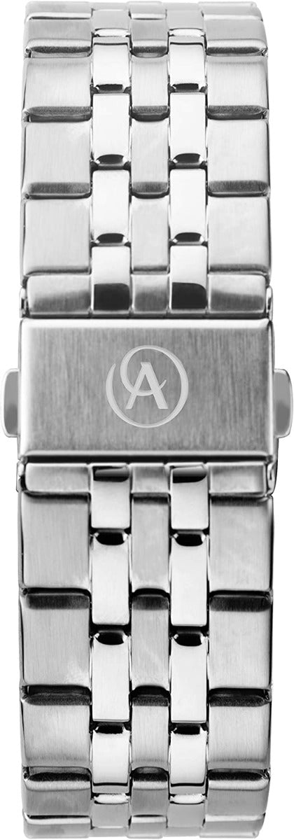 Accurist Mens Watch gyda Deial Du a Breichled Arian 7291
