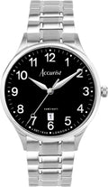 Accurist Mens Classic Watch with Black Dial and Silver Bracelet 73002