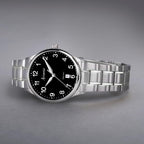 Accurist Mens Classic Watch with Black Dial and Silver Bracelet 73002
