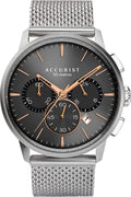 Accurist Mens Chronograph Watch with Grey Dial and Silver Milanese Strap 7315