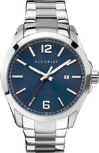 Accurist Mens Watch with Blue Dial and Silver Bracelet 7324