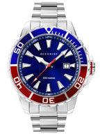 Accurist Mens Watch with Blue Dial and Silver Bracelet 7327