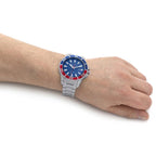 Accurist Mens Watch with Blue Dial and Silver Bracelet 7327