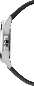 Accurist Mens Classic Watch with Grey Dial and Black Leather Strap 7333